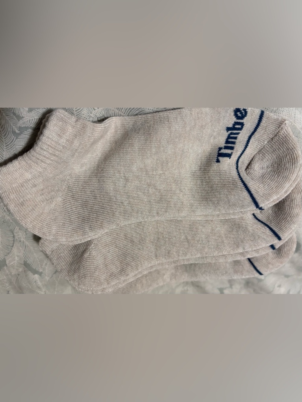 NWOT Timberland Low-Cut Ankle Socks in Light tan with Navy Logo
